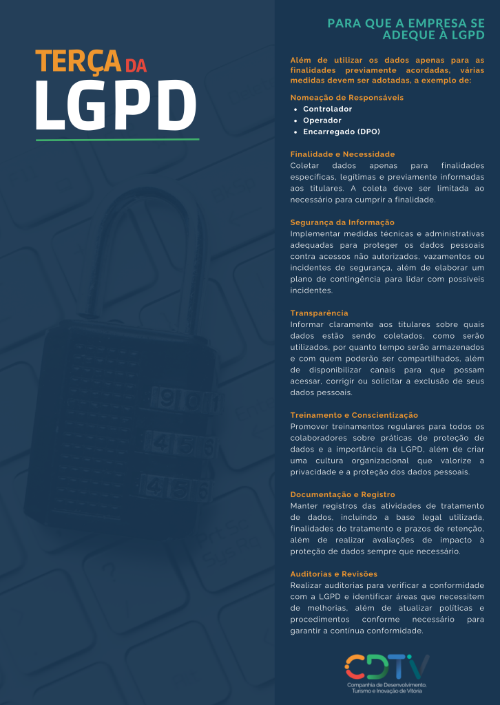 Para que a empresa se Adeque à LGPD